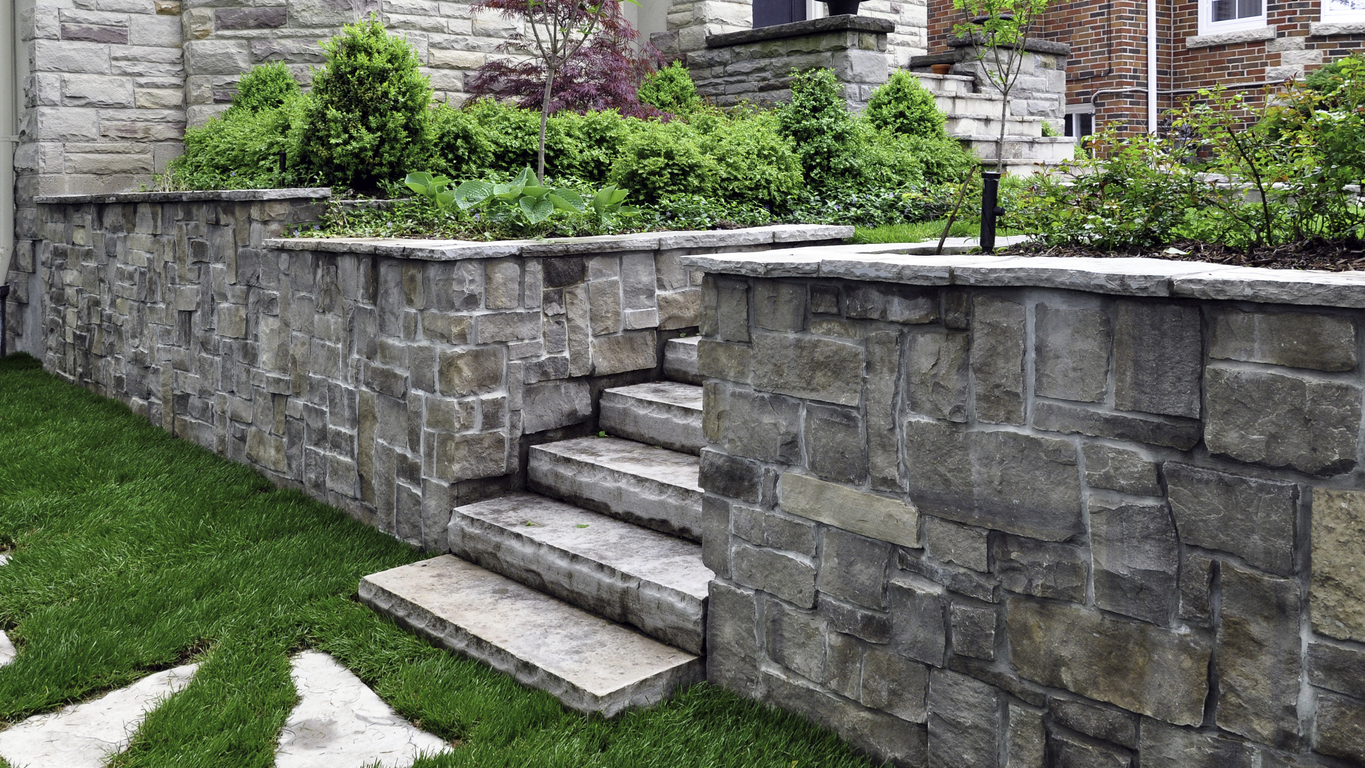 Natural Stone Retaining Wall